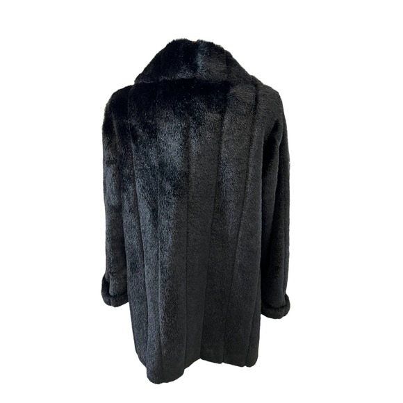 Dennis Basso faux fur black sable coat M - Picture 5 of 8